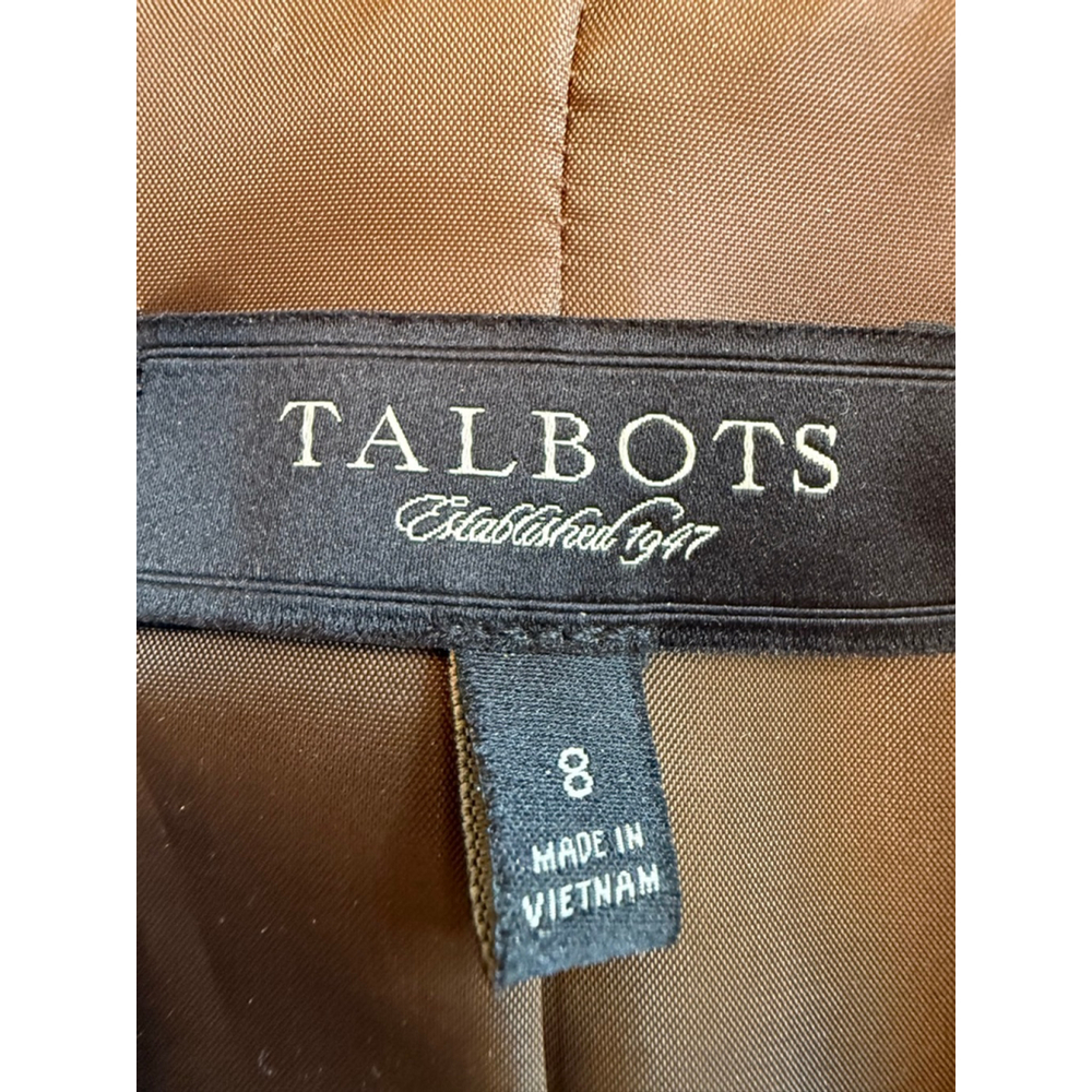 Talbots Brown Gray Tweed Cropped Blazer Jacket Women's Size 8 - Picture 6 of 13